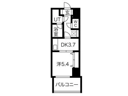 さくらHILLS NISHIKI PLATINUM RESIDE(1DK/8階)の間取り写真