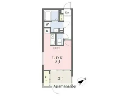 QUADOR神宮西(1LDK/5階)の間取り写真