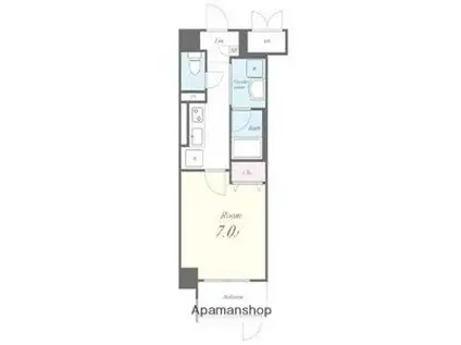 ルアナ神宮(1K/1階)の間取り写真