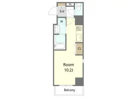 THE RESIDENCE IMAIKE イースト(ワンルーム/10階)の間取り写真