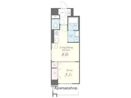 パークゲート栄白川(1LDK/7階)の間取り写真