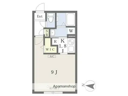 QUADOR桜山(1K/5階)の間取り写真