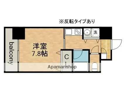 AXIS桜通内山(1K/3階)の間取り写真