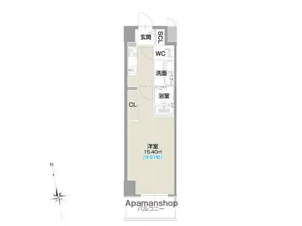 フォルティス今池(1K/2階)の間取り写真