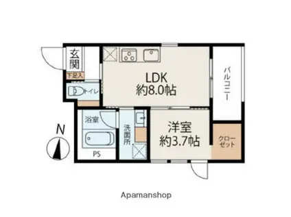 WELLNEST ROOM 名駅南(1LDK/2階)の間取り写真