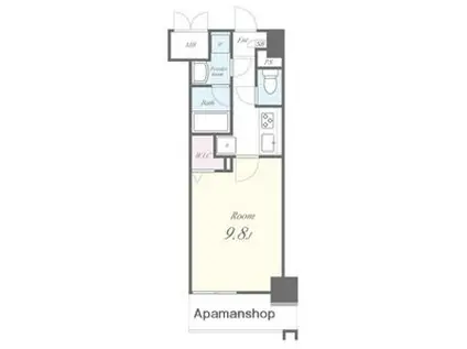 トレヴィ高岳(1K/10階)の間取り写真