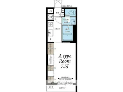 リブリ・汐路(1K/1階)の間取り写真