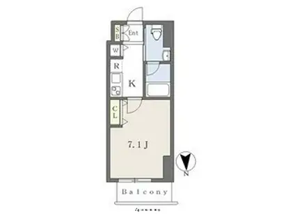 カレント今池(1K/6階)の間取り写真