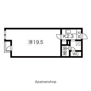 アソシエ東別院(1K/4階)の間取り写真