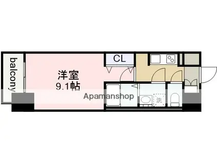 ファステート葵桜通リブレ(1K/12階)の間取り写真