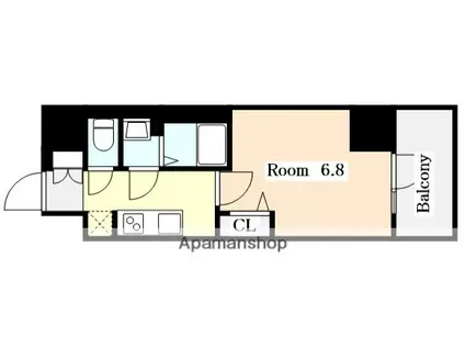 プレサンス大須観音ビザリア(1K/10階)の間取り写真