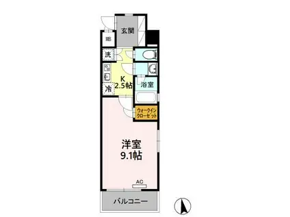 グランシャリオ金山(1K/5階)の間取り写真