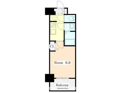 メイクスアート上前津Ⅵ(1K/7階)の間取り写真