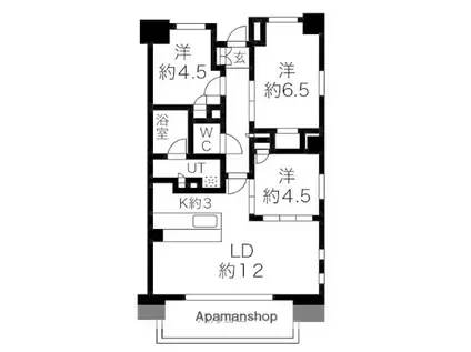 パークホームズ丸の内 ザ レジデンス(3LDK/3階)の間取り写真