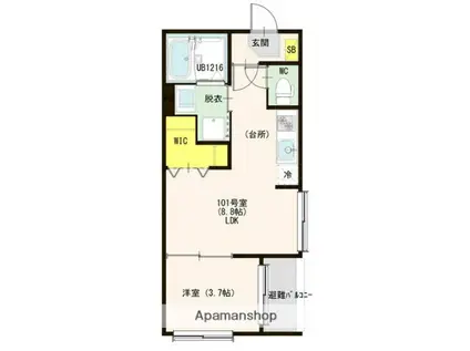 ヴィラ セレステ 八番(1LDK/1階)の間取り写真