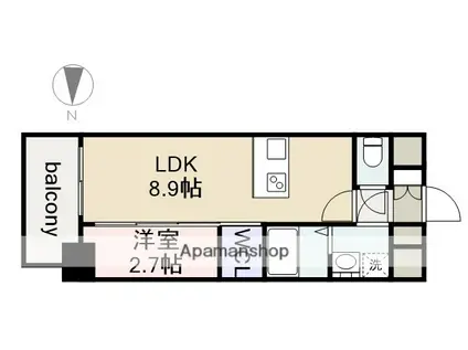メイクスアート名駅南Ⅳ(1LDK/4階)の間取り写真