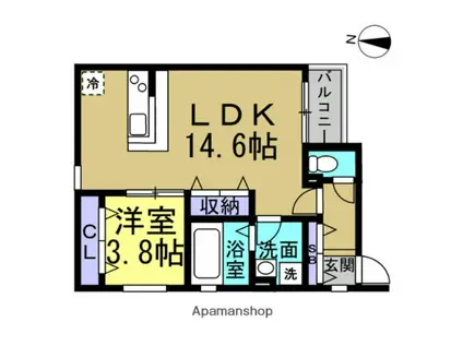 LEGIOIE新瑞橋駅(1LDK/3階)の間取り写真