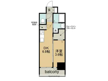 エステムコート名古屋上前津(1DK/2階)の間取り写真