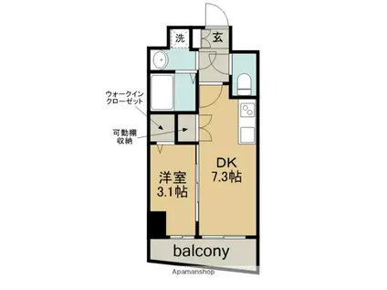 エステムコート名古屋上前津(1DK/14階)の間取り写真