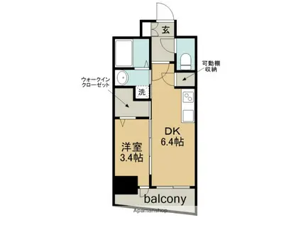 エステムコート名古屋上前津(1DK/6階)の間取り写真