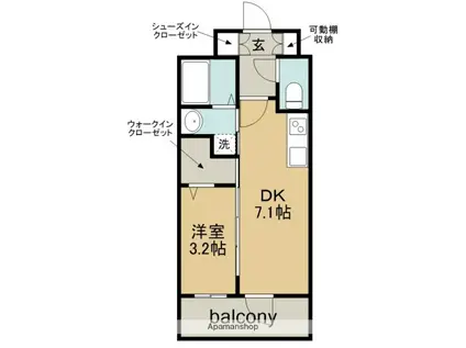 エステムコート名古屋上前津(1DK/2階)の間取り写真