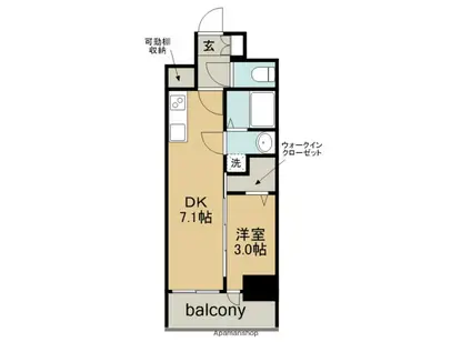 エステムコート名古屋上前津(1DK/12階)の間取り写真