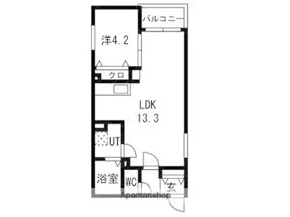GRANVITA吹上(1LDK/3階)の間取り写真