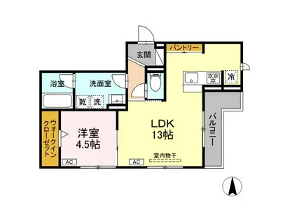 AVGI新瑞橋(1LDK/2階)の間取り写真