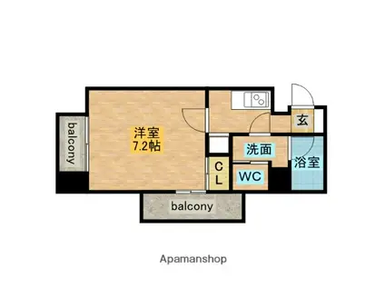 リエス鶴舞 イースト TOWER(1K/7階)の間取り写真