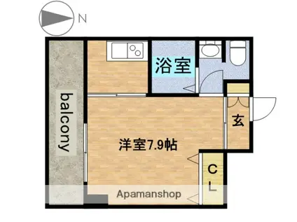 フロンティアタワー名駅南(1K/3階)の間取り写真