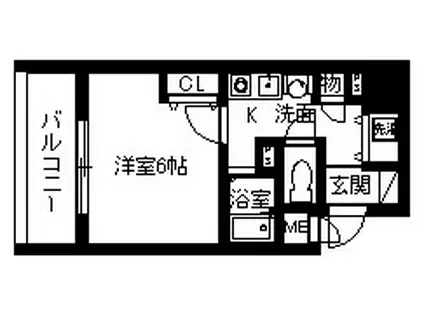 プレサンス泉セレグレード(1K/7階)の間取り写真