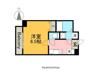 アクティ白鳥(1K/3階)の間取り写真