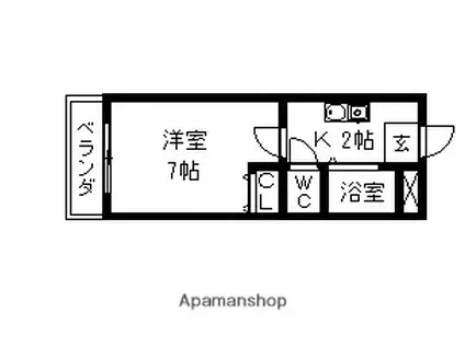 アメニティ泉(1K/6階)の間取り写真