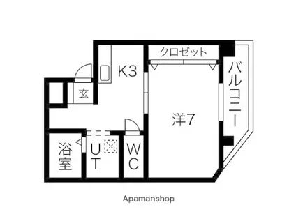 エクセレンス勝川(1K/3階)の間取り写真