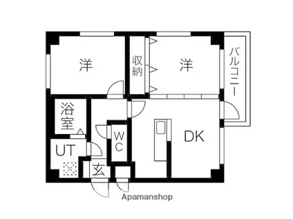 ベラヴィスタ神田(2LDK/2階)の間取り写真