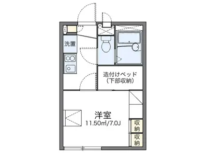 レオパレス吉根第2(1K/2階)の間取り写真