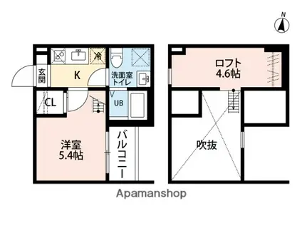 ALLURE358(1K/2階)の間取り写真