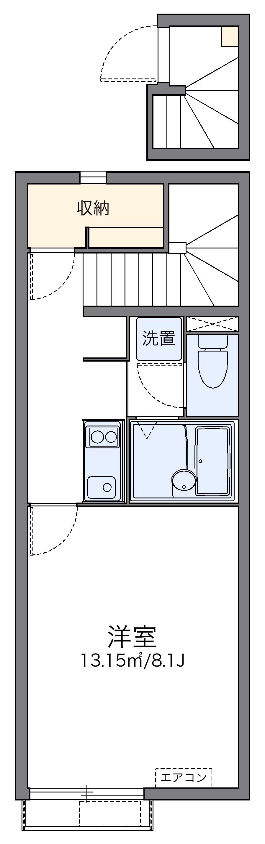 レオネクストTSUKIMI(1K/2階)の間取り写真