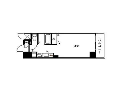 プレミアムコート名古屋金山インテルノ(1K/2階)の間取り写真
