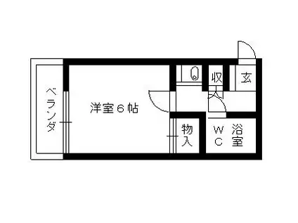 レオパレススウィートハート(1K/1階)の間取り写真