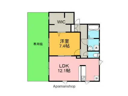 エディー小幡北(1LDK/1階)の間取り写真