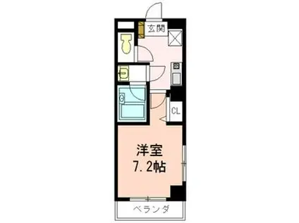 ヨシキビル(1K/2階)の間取り写真