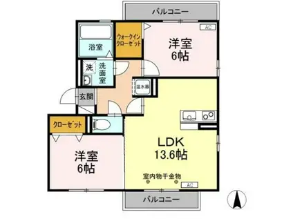 アドヴァンス(2LDK/2階)の間取り写真