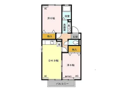 中央本線 春日井駅(ＪＲ) バス乗車時間：10分 東野町バス停で下車 徒歩9分 2階建 築24年(2DK/1階)の間取り写真