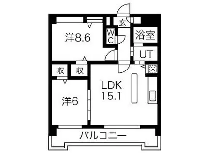 ピオーネ覚王山(2LDK/3階)の間取り写真