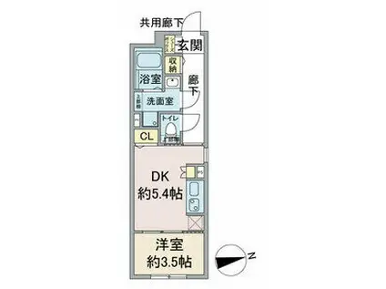 CREST TAPP大曽根(1DK/4階)の間取り写真