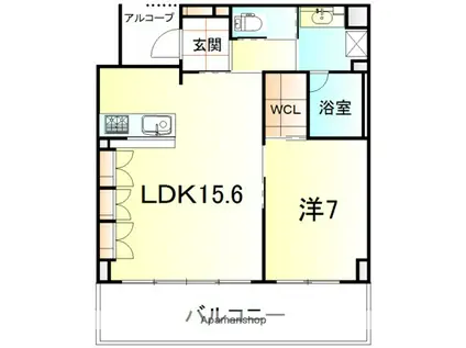 RESIDENCE KIKUZAKA(1LDK/2階)の間取り写真