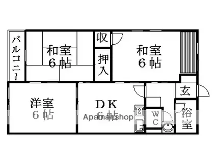 コーポ吉川(3DK/1階)の間取り写真