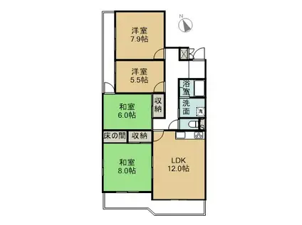 第3ニッチェル大橋(4LDK/3階)の間取り写真