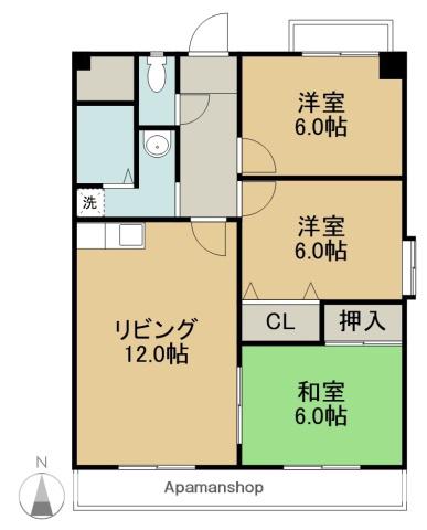 カサ・フェリスⅢ(3LDK/3階)の間取り写真
